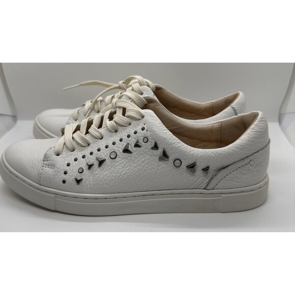 Frye Ivy Low Women Size 8.5 White Leather Casual Sneakers Shoes - Picture 6 of 12